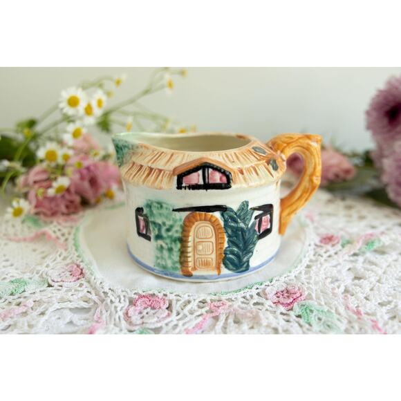 Vintage Ceramic Cottage House Teapot & Creamer Set, Made in Japan, Display-Only - Picture 7 of 9